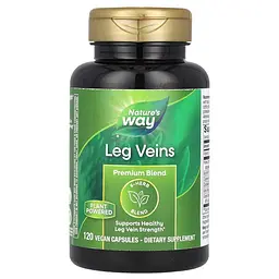 Для підтримки здорової сили вен ніг, Leg Veins, преміум-суміш, 120 веганських капсул Nature's Way vit0002539