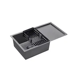 Кухонна мийка Kroner KRP Schwarze - 7844HM PVD (3,0/1,0 мм) CV025277, Чорний - мініатюра 4