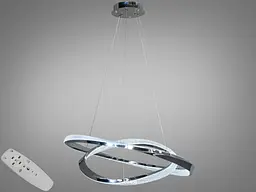 Люстра стельова LED Diasha D2486-800+600HR, 100W, хром, діаметр 80 см, сучасний стиль для дому