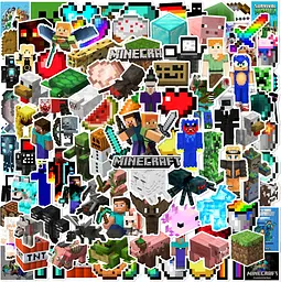 Стікерпак Майнкрафт Набір наклейок GeekLand Minecraft 100 штук - мініатюра 2