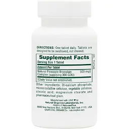 Бромелайн Nature's Plus 500 мг 60 таблеток  - мініатюра 3