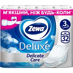 Туалетний папір Zewa Deluxe тришаровий 32 рулони білий