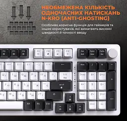 Клавиатура игровая механическая GamePro GPMK-170 Outemu Red Swich Hot-Swap RGB White - мініатюра 16