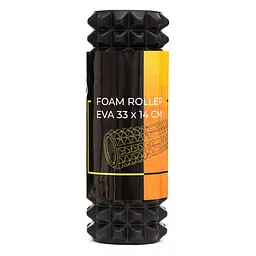 Масажний ролик Cornix EVA 33 x 14 см (валик, ролер) XR-0329 Black - мініатюра 4