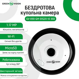 Бездротова купольна камера GV-090-GM-DIG20-10 360 - мініатюра 9