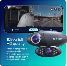 Камера Nexar Pro Dash для автомобілів Подвійна камера Dash Cam Вигляд спереду та зсередини з режимом нічного бачення - мініатюра 2