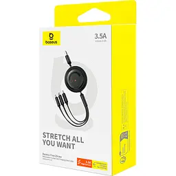 Кабель Baseus Free2Draw Retractable Crystal Fast Charging 3-in-1 Cable USB to MicroUSB+Lightning+Type-C 3.5A 1.1m P10368700111-02 - мініатюра 7