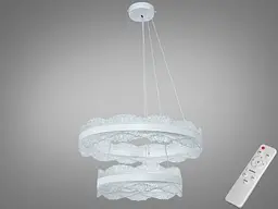 Люстра LED підвісна Romin біла 140Вт 2 кільця пульт
