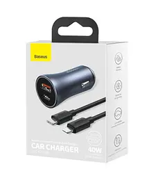 АЗУ Baseus Golden Contactor Pro Dual Quick Charger 40W USB+Type-C+Cable Type-C to Lightning TZCCJD-B0G Grey - мініатюра 7