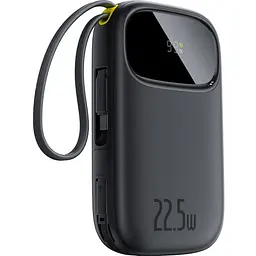 Зовнішній акумулятор із 2 вбудованими кабелями Baseus Qpow 3 20000mah 22.5w C + L чорний - мініатюра 3