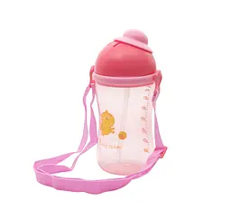 Поїльник Baby Team, з силіконовою трубочкою, 9+ міс., 380 мл, червоний (5010_красный_с_котиком) - мініатюра 3