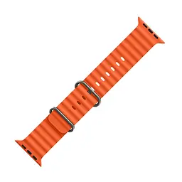 Ремінець силіконовий Hoco iWatch WA12 marine double buckle 38/ 40/ 41 mm помаранчевий - мініатюра 2