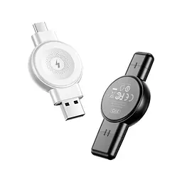 Сітчасте зарядне пристрій XO CX026 Apple/Samsung USB-A/, Type-c Watch Wireless Charger Білий - мініатюра 7