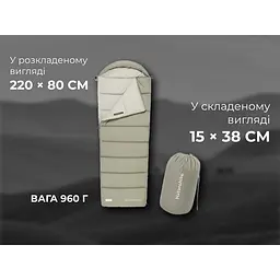 Спальний мішок з капюшоном Naturehike MS100 CNK2350WS023 правий, зелений - мініатюра 12