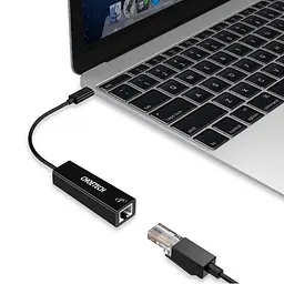 Перехідник USB 3.1 Type-C --> Ethernet RJ45 1000Mb 0,15 м, Choetech чорний - мініатюра 3