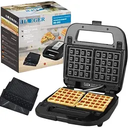 Вафельниця мультипекар 3 в 1 Haeger HG-203 знімні форми 800 Вт чорна (HG-203_803) - мініатюра 3