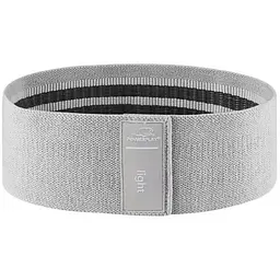 Тканинна гумка PowerPlay 4111 Hip Band S Heavy для фітнесу та спорту Сіра (d_64cm) (PP_4111_Grey_S)