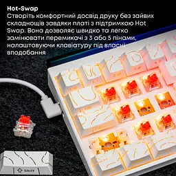 Клавіатура Ajazz NK68 Red Switch White USB-C (NK68-R-S-W) - мініатюра 14