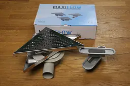 Трап для душа горизонтальний Maxiflow з нержавіючої сталі з гідрозатвором трикутна решітка Дощ (4063.00360K) - мініатюра 2