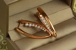 Сережки Xuping Jewelry стрілки з дрібними перлинами 3.5 см золотисті