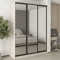 Шафа-купе тридверна MebelStar Комбо BG 3 Дзеркала 180x45x240 см Кашемір (MBS-9828)