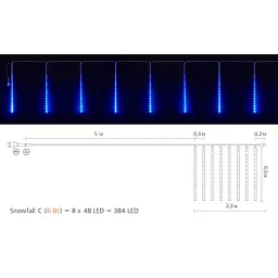 Гірлянда Delux Snowfall C 384LED 8х0.5 м IP44 EN Синя/Прозора (90017980) - миниатюра 2