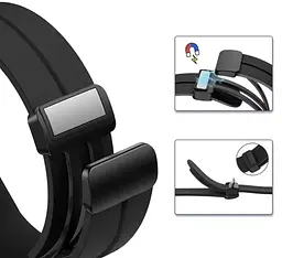 Ремінець Primolux Magnetic Silicone для годинника Huawei Watch Fit 3 Black - мініатюра 4