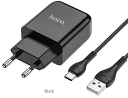 Адаптер мережевий HOCO Type-C cable Vigour N2 комплект із кабелем чорний