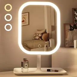 Настільне дзеркало для макіяжу KAR192 з LED-підсвіткою біле - мініатюра 6