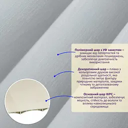 Рейка декоративна Sticker Wall WPC стінова 205х14х2900мм SW-00003015 - мініатюра 2