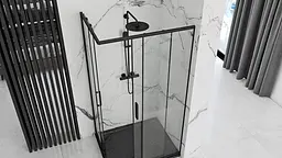 Душова кабіна Rea Punto 80x100 black REA-K4806, Чорний, Універсальна, прозорий - мініатюра 2