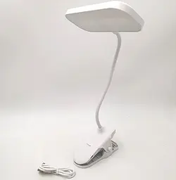 LED-лампа 4 W сенсорна світлодіодна гнучка 28 см настільна на прищіпці акумуляторна 1200 мА UKC 2208 біла - мініатюра 1