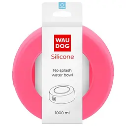 Миска-непроливайка Waudog Silicone, 1 л, рожевий (50797) - мініатюра 4