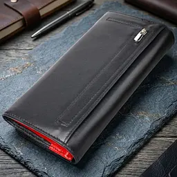 Місткий гаманець для жінок з натуральної гладкої шкіри Canpellini 21611 чорний - мініатюра 3