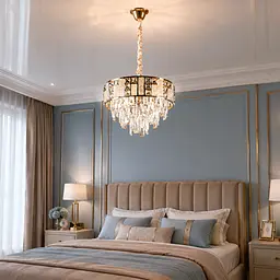 Підвісна кришталева люстра Splendid Ray L5602A/400/5 (FGD), золото, 5 ламп E14, від 6-15 м²