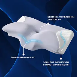 Подушка ортопедична анатомічна з ефектом пам'яті "Метелик" (pillow-04) - мініатюра 3