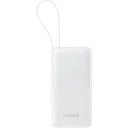Зовнішній акумулятор Baseus Bipow 2 Digital Display Power Bank With Built-in USB-C Cable 20000mah 20W Moon White (P10077101213-01)