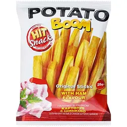 Картопля Золоте Зерно 25г з шинкою Potato Boom Hit snack