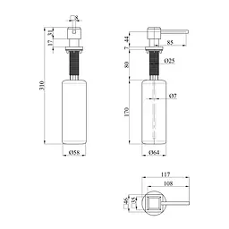 Дозатор для миючого засобу Kroner KRP Spender - SCH054 (CV030015) - мініатюра 5