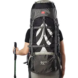 Рюкзак туристичний Naturehike NH70B070-B, 70 л + 5 л, чорно-сірий - мініатюра 12