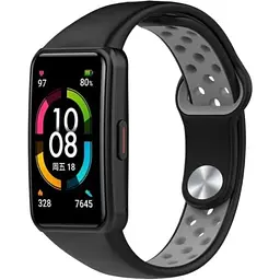 Ремінець DK CDK Silicone Sport Band Nike для Huawei Band 6 (012812) (black / grey)