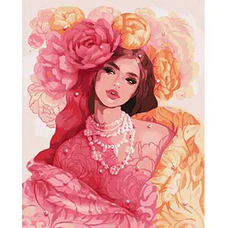 Картина за номерами Ideyka Красуня і півонії ©lesya_nedzelska_art KHO8329 40х50 см