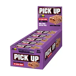 Горіхово-Протеїнові батончики, PickUp Crispies — 20 × 45 г Caramel Walnut