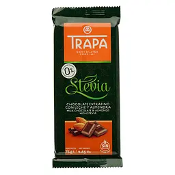 Уцінка. Шоколад Trapa Stevia молочний з мигдалем 75 г