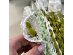 Штори-нитки шеніл оливково-зелено-білого кольору ALBO pbe0052851 - мініатюра 9