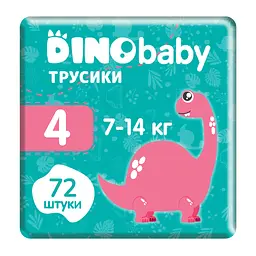 Набор подгузников-трусиков Dino Baby 4 (7-14кг), 72 шт. (2 уп. по 36 шт.)