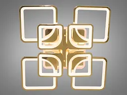 Люстра стельова LED Diasha 8060/4+4G, 190W, 3200K-6500K, золото, сучасний стиль для дому - мініатюра 3