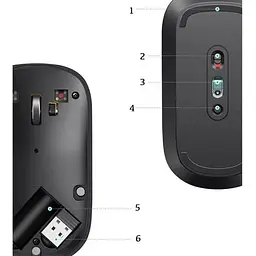 Миша бездротова UGREEN MU001 Portable Wireless Mouse (90372) чорна - мініатюра 3