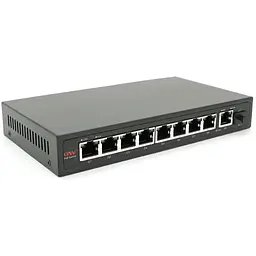 8мі портовий PoE Full Gigabit комутатор ONV-POE33108PFG, 8xPoe1000Мбіт + 1х1000 Мбіт + 1xSFP 1000Мбіт, до 250м, IEEE802.3af/at, потужність 110Вт