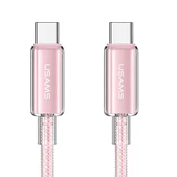 Дата кабель USAMS US-SJ660 Type-C to Type-C PD100W Cloud Series (1.2m) Pink